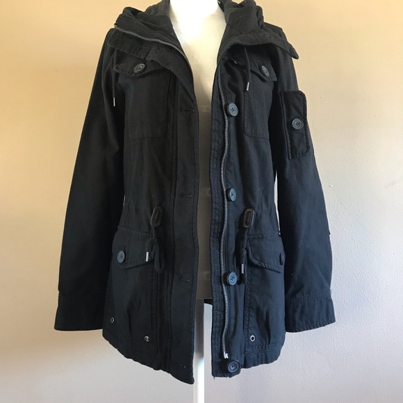 Levi’s women hooded black anorak cotton jacket size xs - Picture 14 of 16